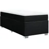 Image de vidaXL Sommier à lattes de lit avec matelas Noir 90x190 cm Tissu
