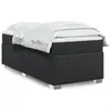 Image de vidaXL Sommier à lattes de lit avec matelas Noir 100x200 cm Similicuir
