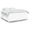 Image de vidaXL Sommier à lattes de lit avec matelas Blanc 200x200cm Similicuir