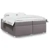 Image de vidaXL Sommier à lattes de lit avec matelas Gris 200x200 cm Similicuir