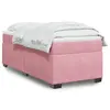 Image de vidaXL Sommier à lattes de lit avec matelas Rose 100x200 cm Velours
