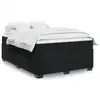 Image de vidaXL Sommier à lattes de lit avec matelas Noir 140x190 cm Velours