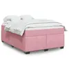 Image de vidaXL Sommier à lattes de lit avec matelas Rose 160x200 cm Velours