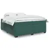 Image de vidaXL Sommier à lattes de lit et matelas Vert foncé 200x200cm Velours