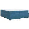 Image de vidaXL Sommier à lattes de lit et matelas Bleu foncé 200x200cm Velours