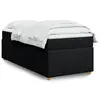 Image de vidaXL Sommier à lattes de lit avec matelas Noir 90x190 cm Tissu