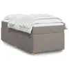Image de vidaXL Sommier à lattes de lit avec matelas Taupe 90x190 cm Tissu