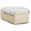 Image de vidaXL Sommier à lattes de lit avec matelas Crème 100x200 cm Tissu