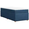 Image de vidaXL Sommier à lattes de lit avec matelas Bleu 100x200 cm Tissu