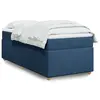 Image de vidaXL Sommier à lattes de lit avec matelas Bleu 100x200 cm Tissu