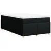 Image de vidaXL Sommier à lattes de lit avec matelas noir 120x190 cm tissu