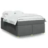 Image de vidaXL Sommier à lattes de lit avec matelas Gris foncé 140x190cm Tissu
