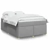 Image de vidaXL Sommier à lattes de lit avec matelas Gris clair 140x200cm Tissu