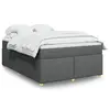Image de vidaXL Sommier à lattes de lit avec matelas Gris foncé 140x200cm Tissu