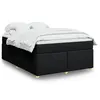 Image de vidaXL Sommier à lattes de lit avec matelas Noir 140x200 cm Tissu