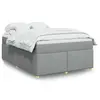 Image de vidaXL Sommier à lattes de lit avec matelas Gris clair 160x200cm Tissu