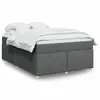 Image de vidaXL Sommier à lattes de lit avec matelas Gris foncé 160x200cm Tissu