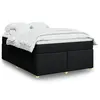 Image de vidaXL Sommier à lattes de lit avec matelas Noir 160x200 cm Tissu