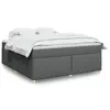 Image de vidaXL Sommier à lattes de lit avec matelas Gris foncé 180x200cm Tissu