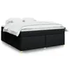 Image de vidaXL Sommier à lattes de lit avec matelas Noir 180x200 cm Tissu