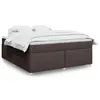 Image de vidaXL Sommier à lattes de lit avec matelas Marron foncé 180x200 cm