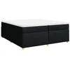 Image de vidaXL Sommier à lattes de lit avec matelas Noir 200x200 cm Tissu