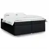 Image de vidaXL Sommier à lattes de lit avec matelas Noir 200x200 cm Tissu