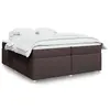 Image de vidaXL Sommier à lattes de lit avec matelas Marron foncé 200x200 cm