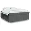 Image de vidaXL Sommier à lattes de lit avec matelas Gris foncé 200x200cm Tissu
