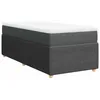 Image de vidaXL Sommier à lattes de lit et matelas Gris foncé 90x190 cm Tissu