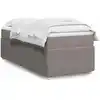 Image de vidaXL Sommier à lattes de lit avec matelas Taupe 90x190 cm Tissu