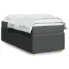 Image de vidaXL Sommier à lattes de lit avec matelas Gris foncé 90x200 cm Tissu