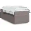 Image de vidaXL Sommier à lattes de lit avec matelas Taupe 90x200 cm Tissu