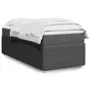 Image de vidaXL Sommier à lattes de lit avec matelas Gris foncé 100x200cm Tissu