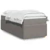 Image de vidaXL Sommier à lattes de lit avec matelas Taupe 100x200 cm Tissu