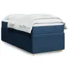 Image de vidaXL Sommier à lattes de lit avec matelas Bleu 100x200 cm Tissu