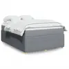 Image de vidaXL Sommier à lattes de lit avec matelas Gris clair 140x190cm Tissu