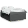 Image de vidaXL Sommier à lattes de lit avec matelas Gris foncé 140x190cm Tissu