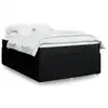 Image de vidaXL Sommier à lattes de lit avec matelas Noir 140x190 cm Tissu