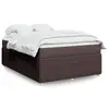Image de vidaXL Sommier à lattes de lit avec matelas Marron foncé 140x190 cm