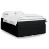 Image de vidaXL Sommier à lattes de lit avec matelas Noir 140x200 cm Tissu
