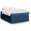 Image de vidaXL Sommier à lattes de lit avec matelas Bleu 140x200 cm Tissu