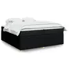 Image de vidaXL Sommier à lattes de lit avec matelas Noir 200x200 cm Tissu