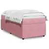 Image de vidaXL Sommier à lattes de lit avec matelas Rose 100x200 cm Velours