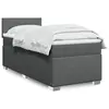 Image de vidaXL Sommier à lattes de lit avec matelas Gris foncé 80x200 cm Tissu