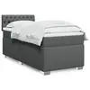 Image de vidaXL Sommier à lattes de lit avec matelas Gris foncé 80x200 cm Tissu