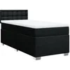 Image de vidaXL Sommier à lattes de lit et matelas Noir 80x200 cm Tissu