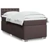 Image de vidaXL Sommier à lattes de lit avec matelas Marron foncé 90x190 cm