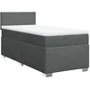 Image de vidaXL Sommier à lattes de lit avec matelas Gris foncé 90x200 cm Tissu
