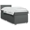 Image de vidaXL Sommier à lattes de lit avec matelas Gris foncé 90x200 cm Tissu